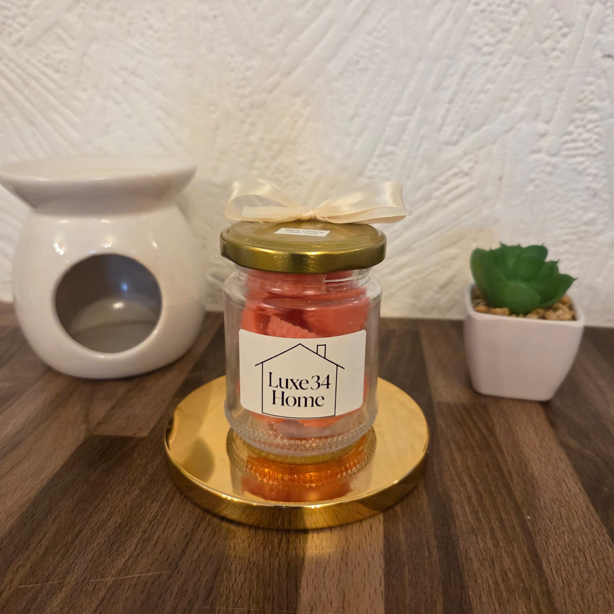 Luxury Dark Cherry Wax Melts – Handmade Scented, Eco Mason Jar