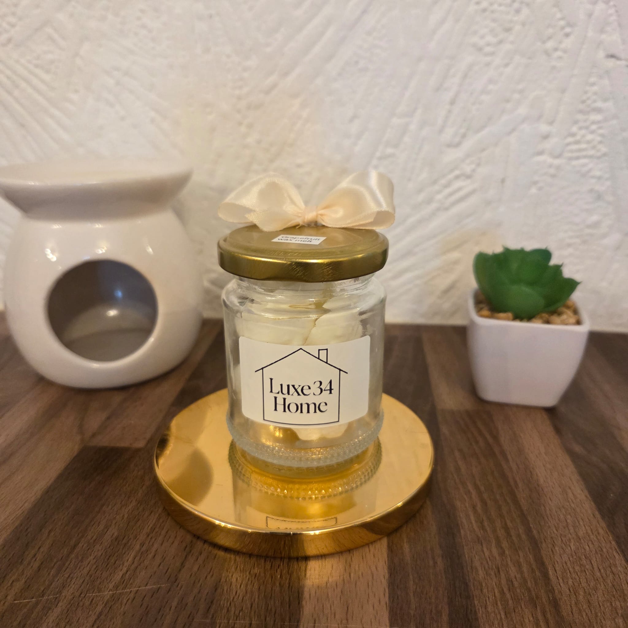 Luxury Grapefruit Wax Melts – Handmade Scented, Eco Mason Jar