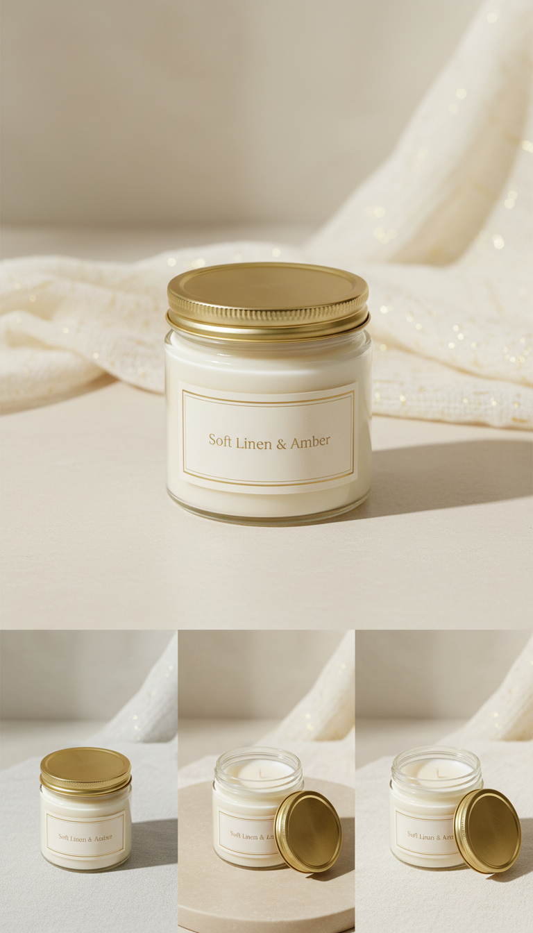 Soft Linen & Amber Soy Wax Melt Jar
