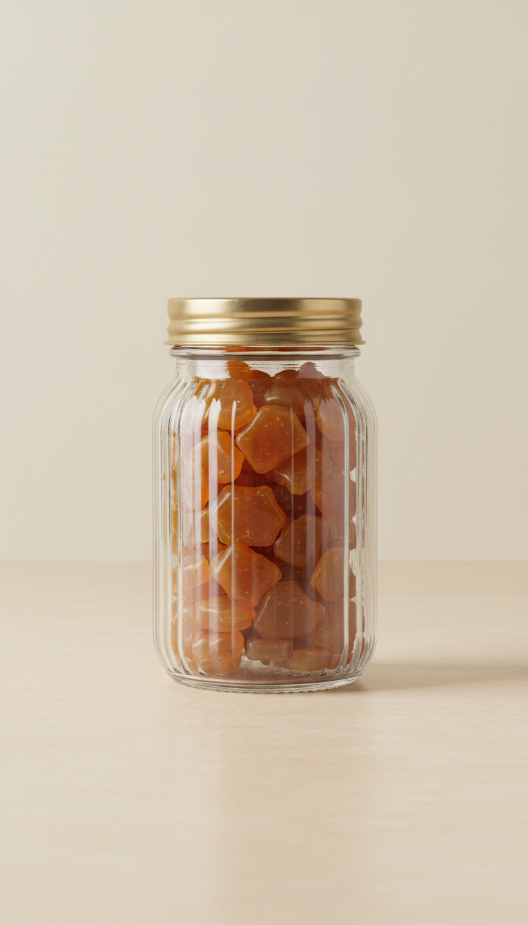 Amber oud wax melts in mason jar