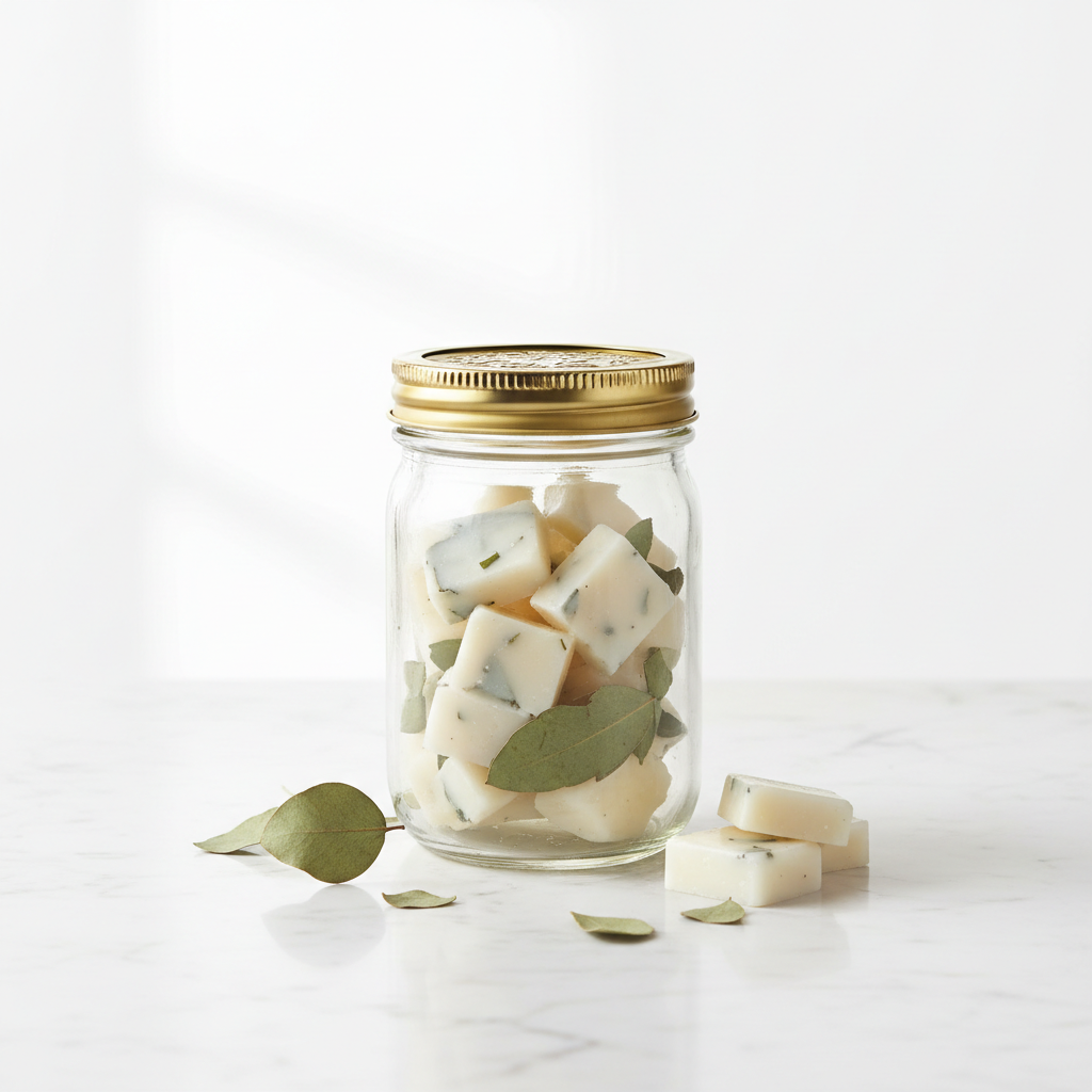 Luxury Eucalyptus Wax Melts in eco mason jar – handmade scented wax melt by Luxe 34 Home