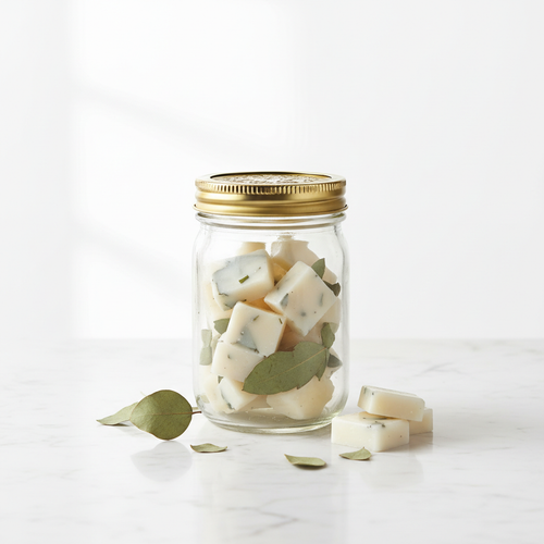 Luxury Eucalyptus Wax Melts in eco mason jar – handmade scented wax melt by Luxe 34 Home