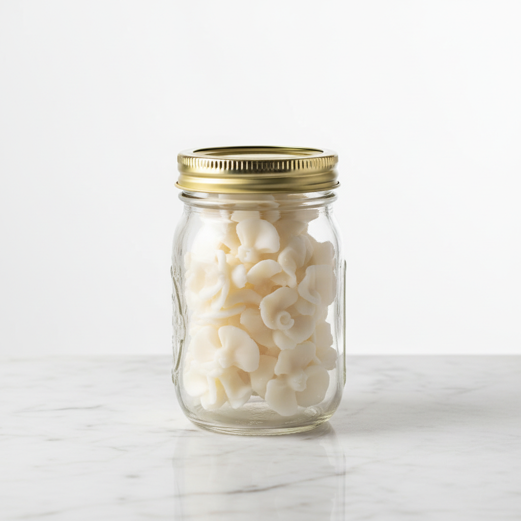 Luxury White Musk Wax Melts in eco mason jar – handmade scented wax melt by Luxe 34 Home